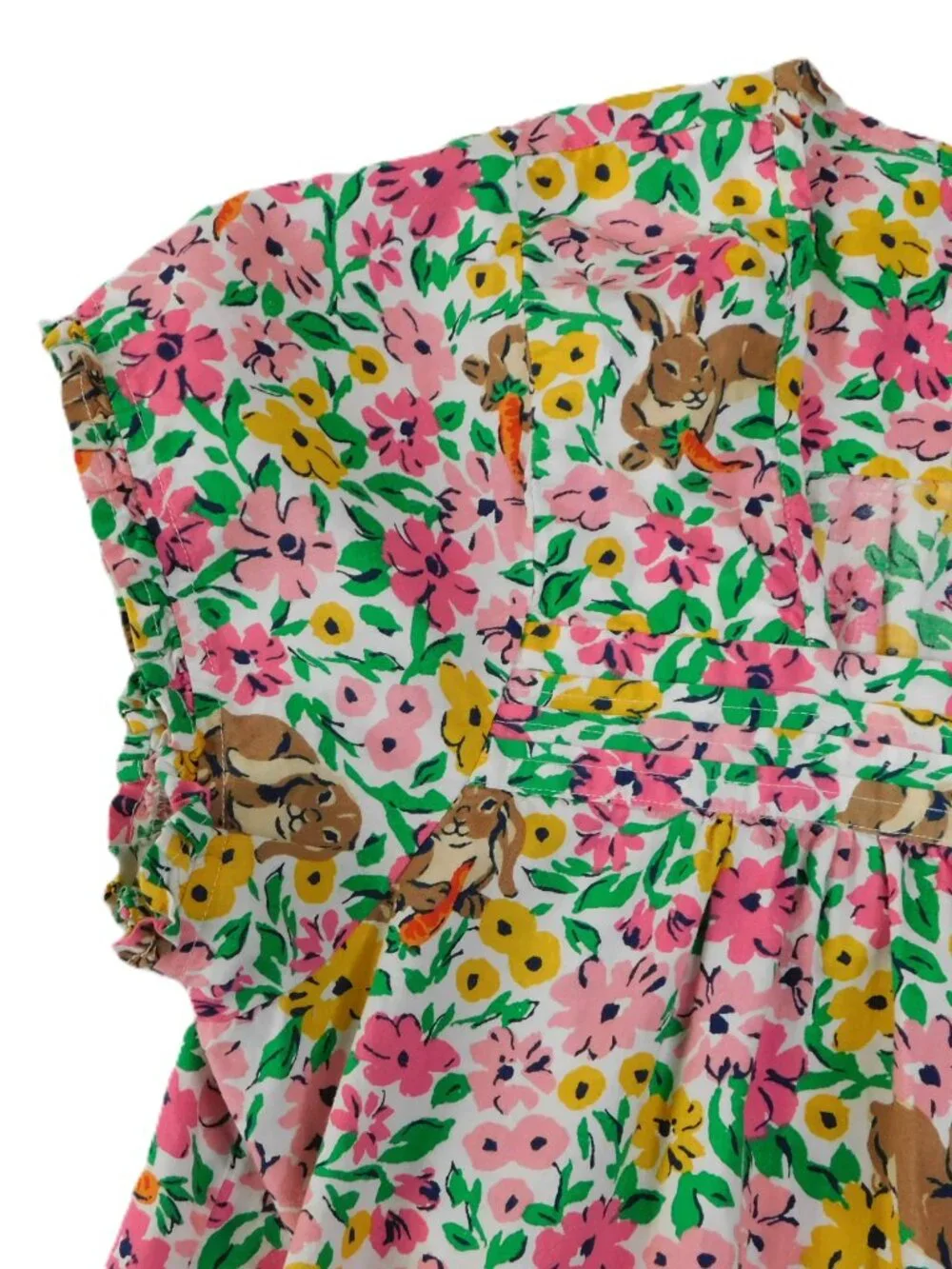Printfresh Bunny Trail In Spring Meadow Short Sleeve Pajama Top | VGUC | Large